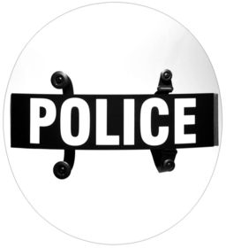 BS-7 round 24 inch riot shield for Law Enforcement use only.